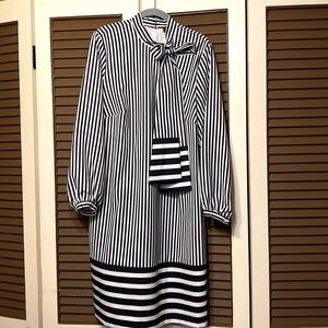 Eloquii Black & White Striped Dress